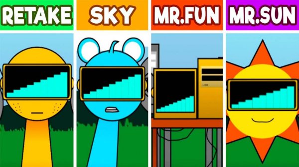 Incredibox Sprunki Retake VS Но все в Sky VS Но все Mr.Fun VS Но все Mr.Sun