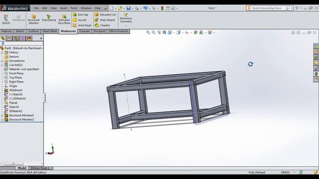 Solidworks Tutorial | Working With weldments | How to make chair in solidworks смотреть онлайн