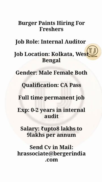 Berger Paints Recruitment 2023 | Berger Paints Vacancy | Job in Kolkata | Kolkata Job Vacancy 2023 смотреть онлайн