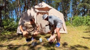Отдых в палатке на Балтийском море. Обзор НАДУВНОГО дома
