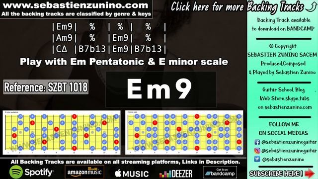 Straight Blues Groove Backing Track in E minor | SZBT 1018 смотреть онлайн
