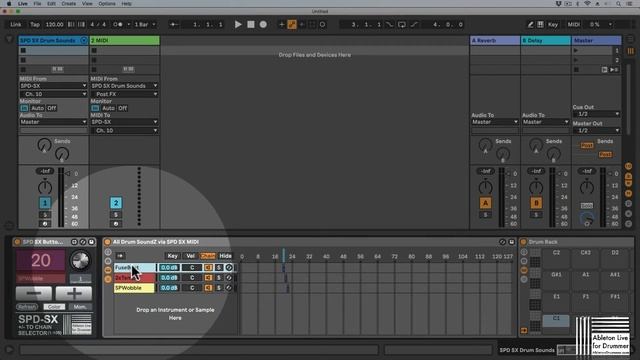 SPD SX with Ableton Live - Max for Live - Buttons to Chain Selector Tutorial смотреть онлайн