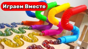 Гонки разноцветных шариков 🔴🟠🟡 ASMR-шарики для детей ! Успокаивающие видео для детей