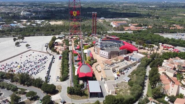 Ferrari Land Tarragona Salou Spain Roller Coaster Red Force Everything You Need to Know in 4K смотреть онлайн