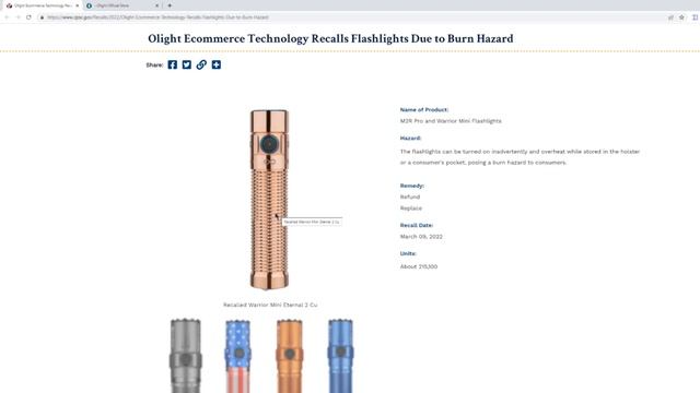 PSA: Olight Flashlights Recall смотреть онлайн