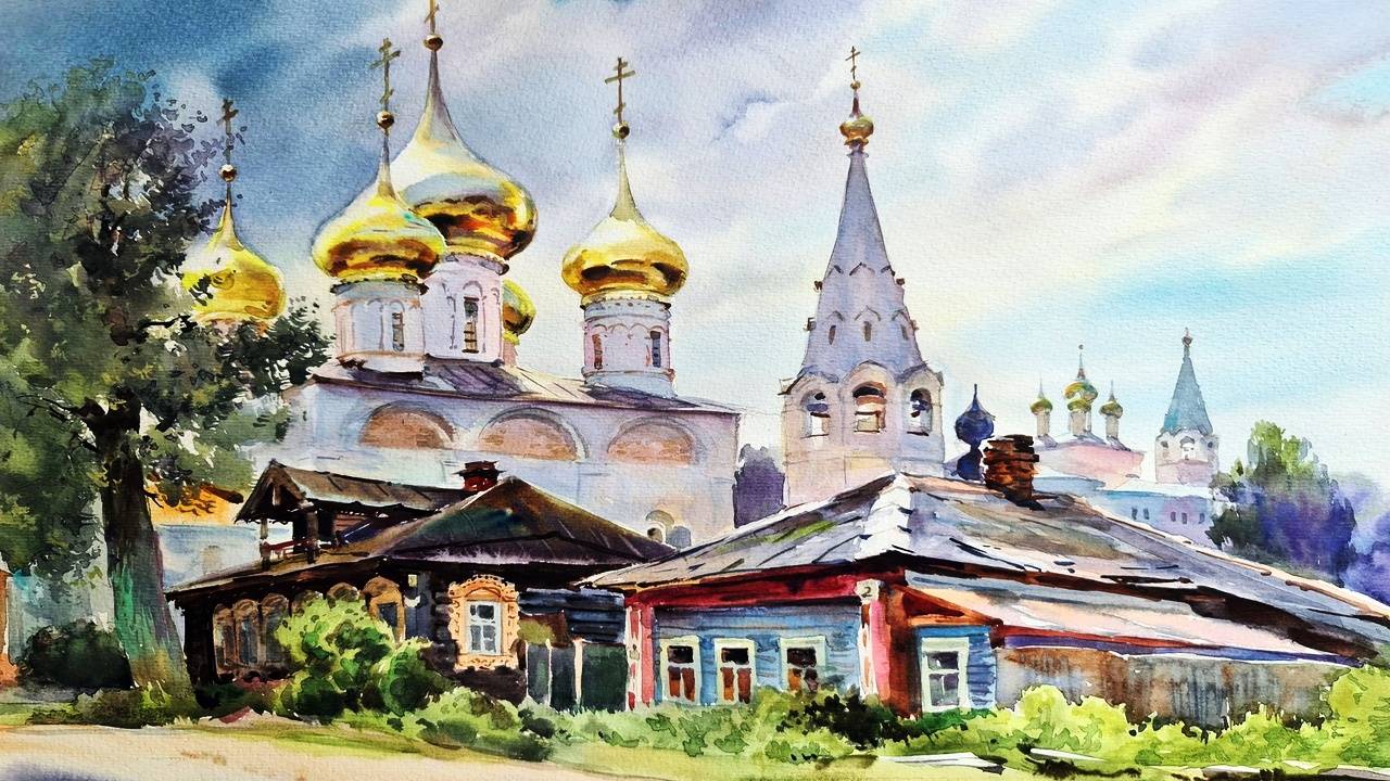 Акварельные пейзажи художника Виталия Черногалова смотреть онлайн