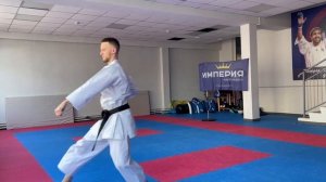 Ката ТАЙКИОКУ ШОДАН для сдачи на белый пояс с жёлтой полоской в каратэ WKF (9 Кю)