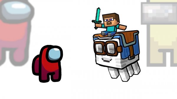 Мини Амогус Убивает персонажей из Майнкрафта