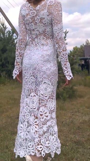 платье. крючок. ручная работа. ирландское кружево.