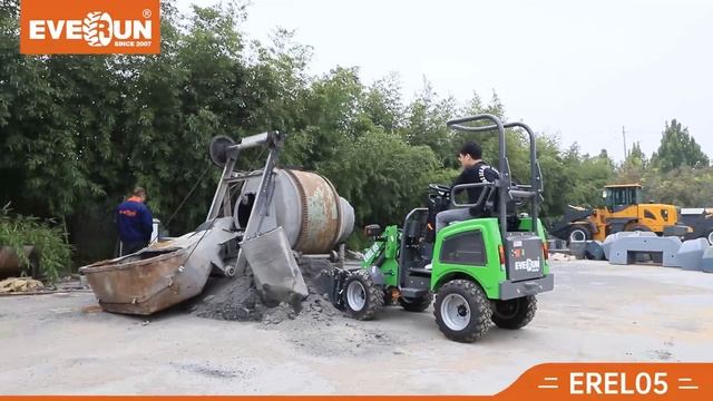 EVERUN 0.5ton electric wheel loader EREL05 with different attachments смотреть онлайн