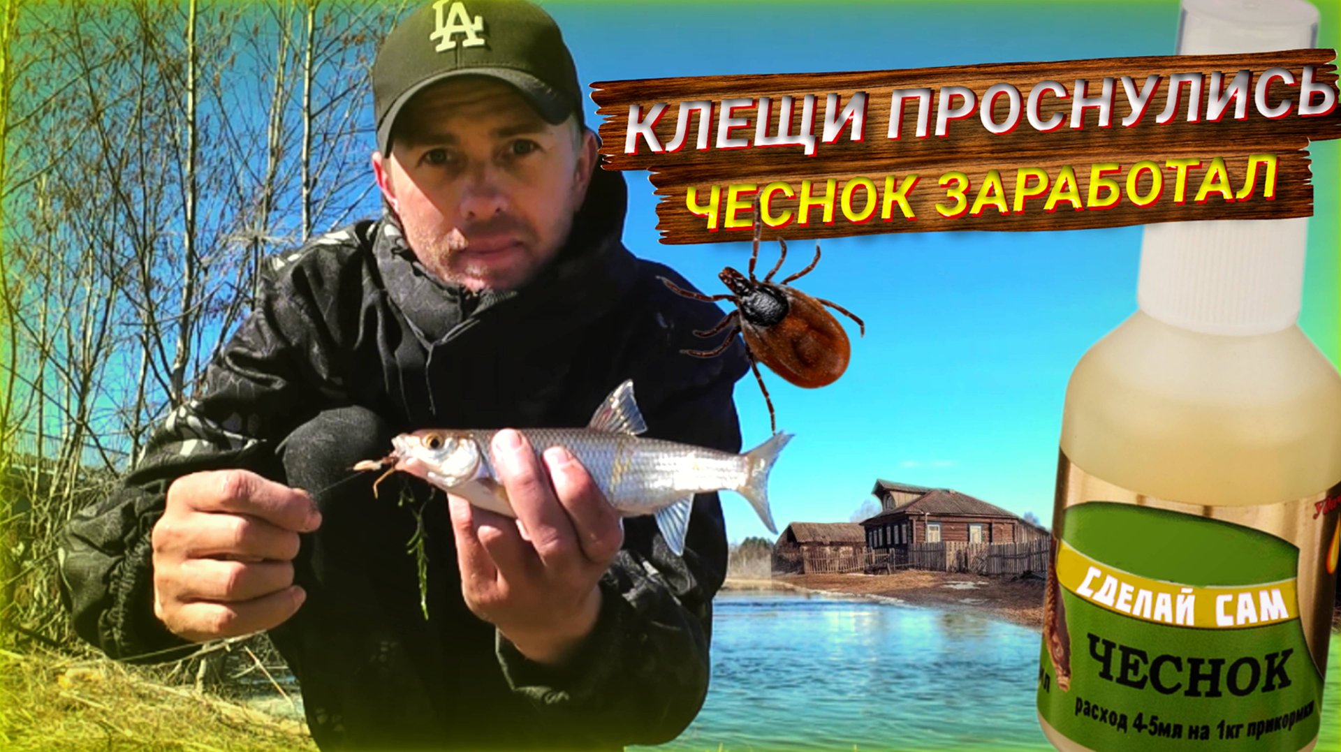 Капля чеснока сделала рыбалку. Ловлю клещей и рыбу в деревне. смотреть онлайн