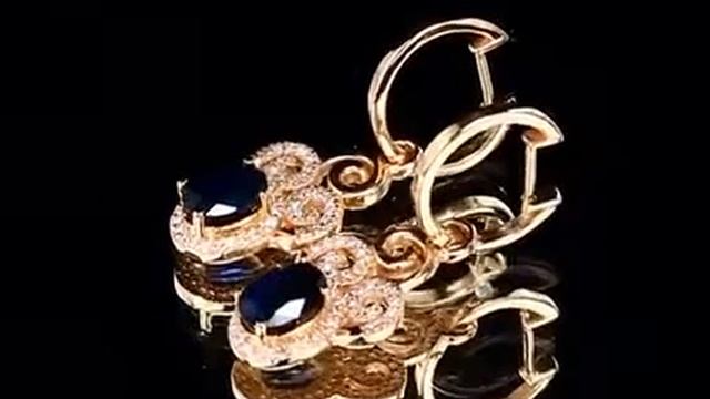 Золотые серьги с сапфиром смотреть онлайн