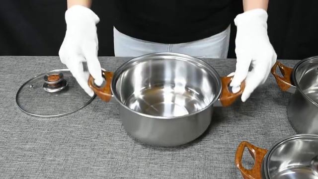 Набор кухонной посуды из нержавеющей стали на 12 предметов для всех плит GRANT GR 7525 смотреть онлайн