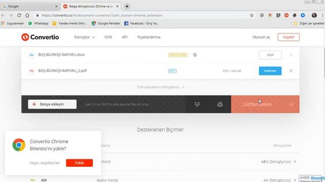 WORD DOSYASININ PDF YE ÇEVRİLMESİ