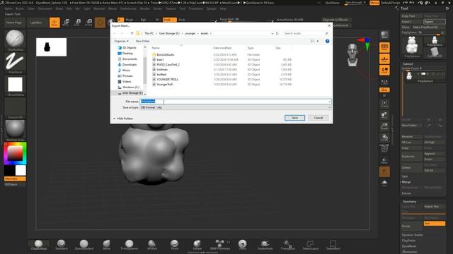 ZBrush Model merge and Export into OBJ. смотреть онлайн