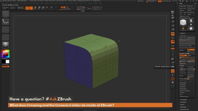 #AskZBrush: “What does Creasing and the CreaseLvl slider do inside of ZBrush?” смотреть онлайн
