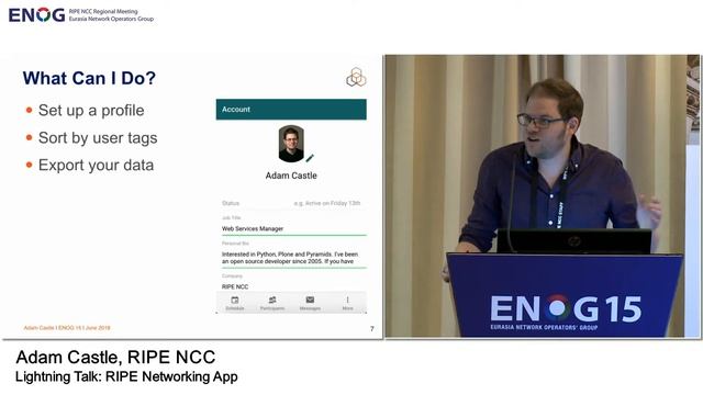 ENOG 15: Приложение RIPE для налаживания контактов / Адам Касл, RIPE NCC (RU) смотреть онлайн