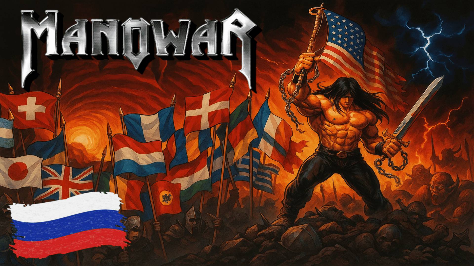 Manowar - Warriors of the World United На Русском (Russian Ai Cover) (Песня на Заказ) смотреть онлайн