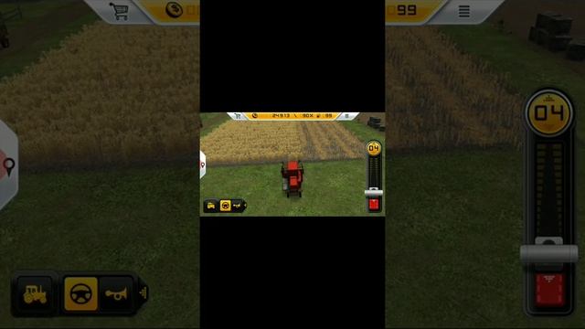Farming Simulator (на телефоне). Первая уборка урожая😊