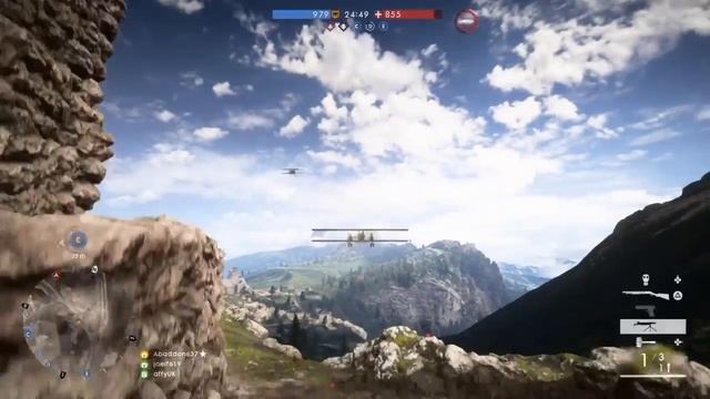 Battlefield 1, destroying a bomber with an anti tank grenade, funny kill!! смотреть онлайн
