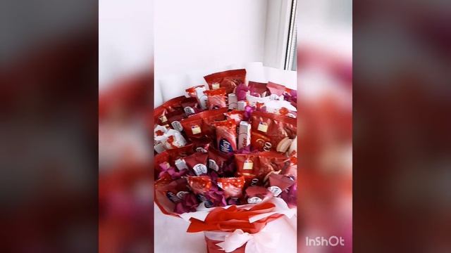 Вариант конфетного букета. Букет из конфет. Сочетание цветов смотреть онлайн