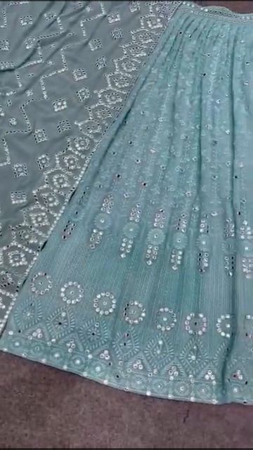 Sky Blue Heavy Embroidered Designer Lehenga Cholis Shop Wedding Party Festival Wear Online Shopping смотреть онлайн