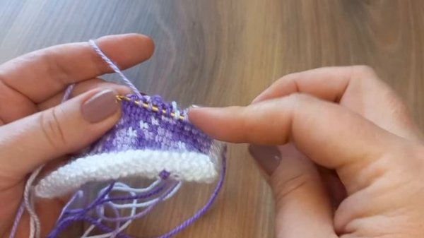 Тапочки тунисским вязанием 🌺Часть 1.