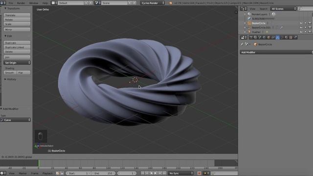 Blender Tutorial:  How To Model A Glazed Cruller Doughnut
