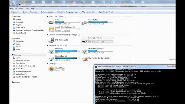 Convert a Fat 32 Drive to NTFS in Win 7 смотреть онлайн
