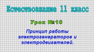 Естествознание 11 класс (Урок№10 - Принцип работы электрогенераторов и электродвигателей.)