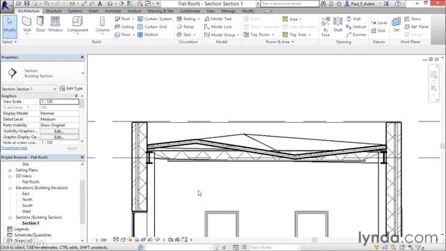 26) Using the shape editing tools to create a flat roof (revit) смотреть онлайн