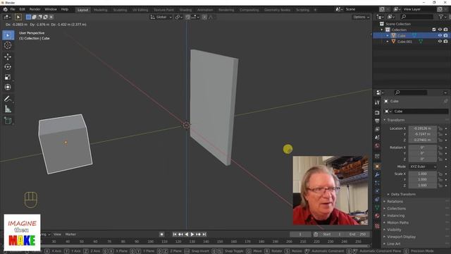 147. Learn Blender - part 3 - add delete move rotate scale color boxes смотреть онлайн