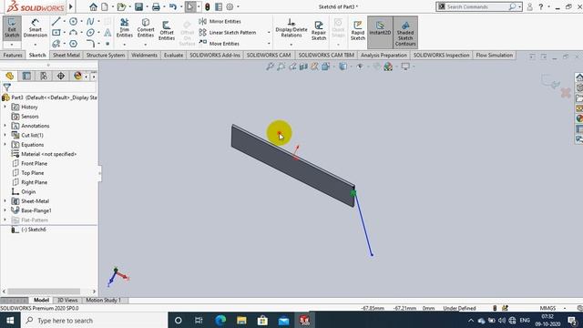 SWEPT FLANGE | SHEETMETAL | SOLIDWORKS 2020 смотреть онлайн