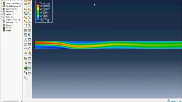 Abaqus CAE CFD Flow Over a Backward Facing Step with parabolic velocity profile at inflow смотреть онлайн