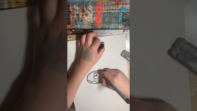 Рисуем котёнка в пончике.