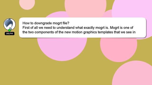 How to downgrade mogrt file? смотреть онлайн