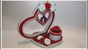 Фоторамка _Сердце_ из фоамирана. Шкатулка из фоамирана. Валентика из фоамирана.