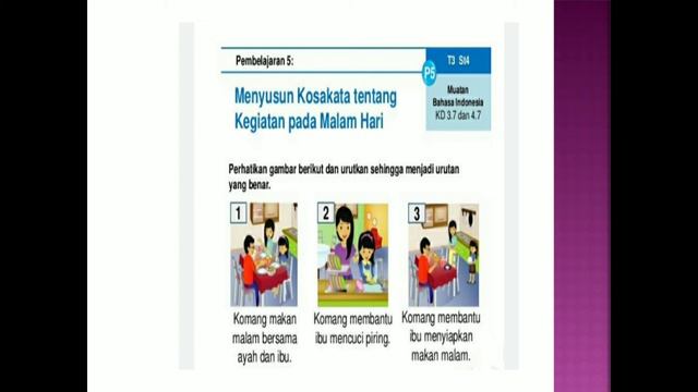 PPT dalam bentuk video pembelajaran kelas 1 tema 3 subtema 4 kegiatan malam hari смотреть онлайн