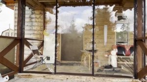Монтаж мягких окон на веранду