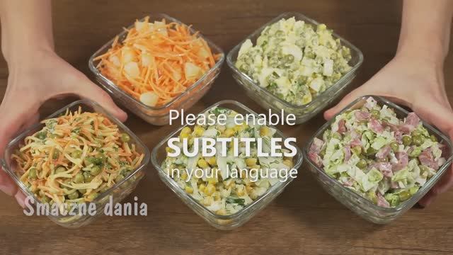 5 быстрых САЛАТОВ к праздничному столу. Быстрые и вкусные салаты. смотреть онлайн