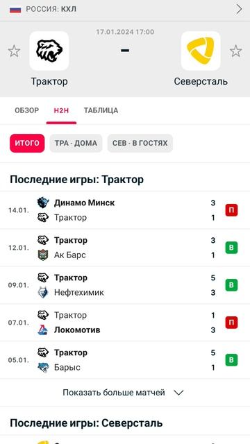 ТРАКТОР - СЕВЕРСТАЛЬ / КХЛ смотреть онлайн
