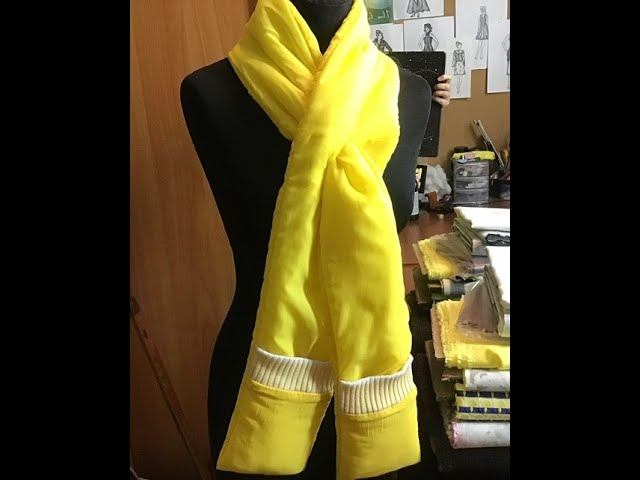 Удобный шарф с карманами. Утепляемся к зиме. смотреть онлайн