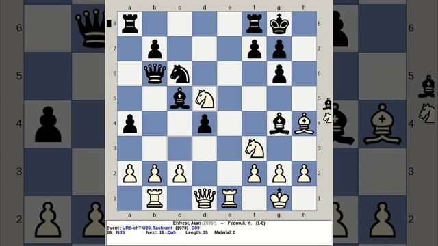 Ehlvest, Jaan vs Fedoruk, Y | URS Chess U20 1978, Tashkent Uzbekistan смотреть онлайн