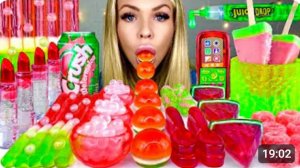 АСМР АРБУЗНЫЕ ДЕСЕРТЫ, КИСЛЫЕ КОНФЕТЫ, ЭМАЙБОЛ, КРИСТАЛЛИЧЕСКОЕ ЖЕЛЕ МУКБАНГ