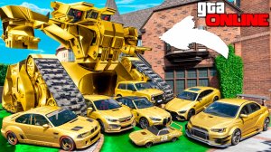Угнал кучу золотых чит тачек и огромный монстр трак у мажора за 180 сек! Битва воров в ГТА 5 Онлайн