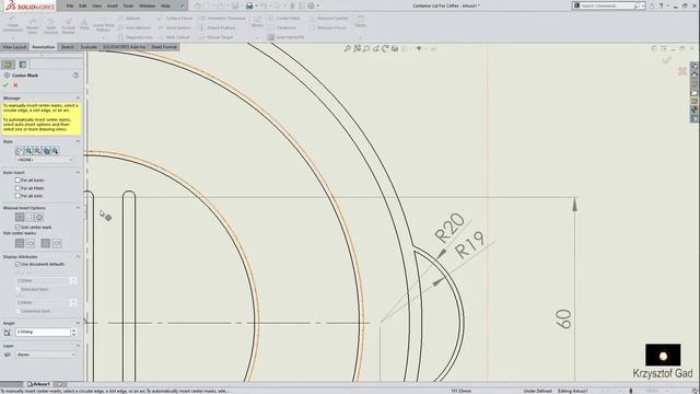 SOLIDWORKS 2019 - CONTAINER LID FOR COFFEE - DRAWING - COFFEE MACHINE смотреть онлайн