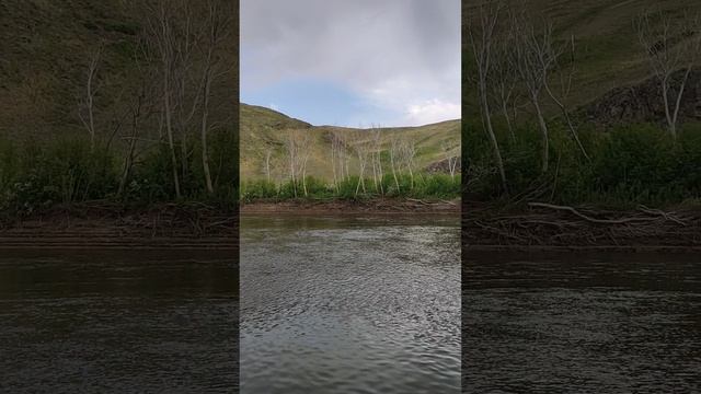 Крест на горе, берег реки Урал. смотреть онлайн