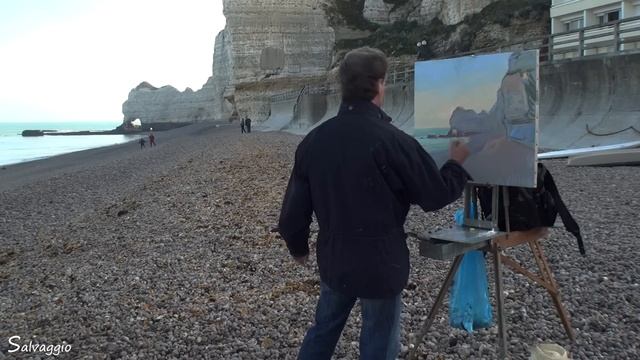 José SALVAGGIO Plein Air Painting 07 Etretat Porte Amont