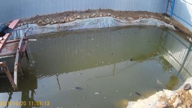 Привёз листву и убрал столбы.