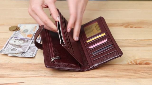 Обзор женского кожаного кошелька KARYA 17236 смотреть онлайн